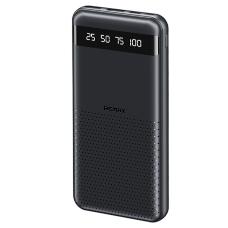 REMAX Hintom Series RPP-10 Power Bank 10000mAh – Fast Charging 2.4A – Charges up to 3 Devices – 2 USB Ports & 1 Type-C Port – Black